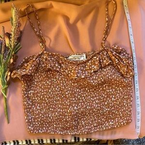 Hippie Rose New Size Medium Crop Top Smocked Ruffle Ditsy Daisy Floral